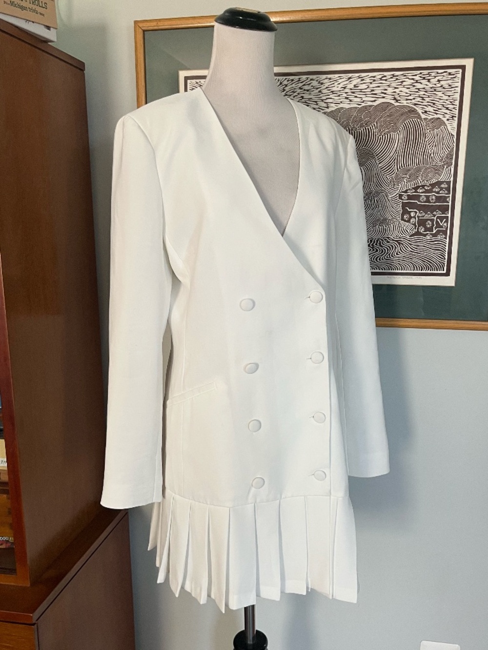 Amanda Uprichard long sleeve Mesha blazer Dress white‎ size large